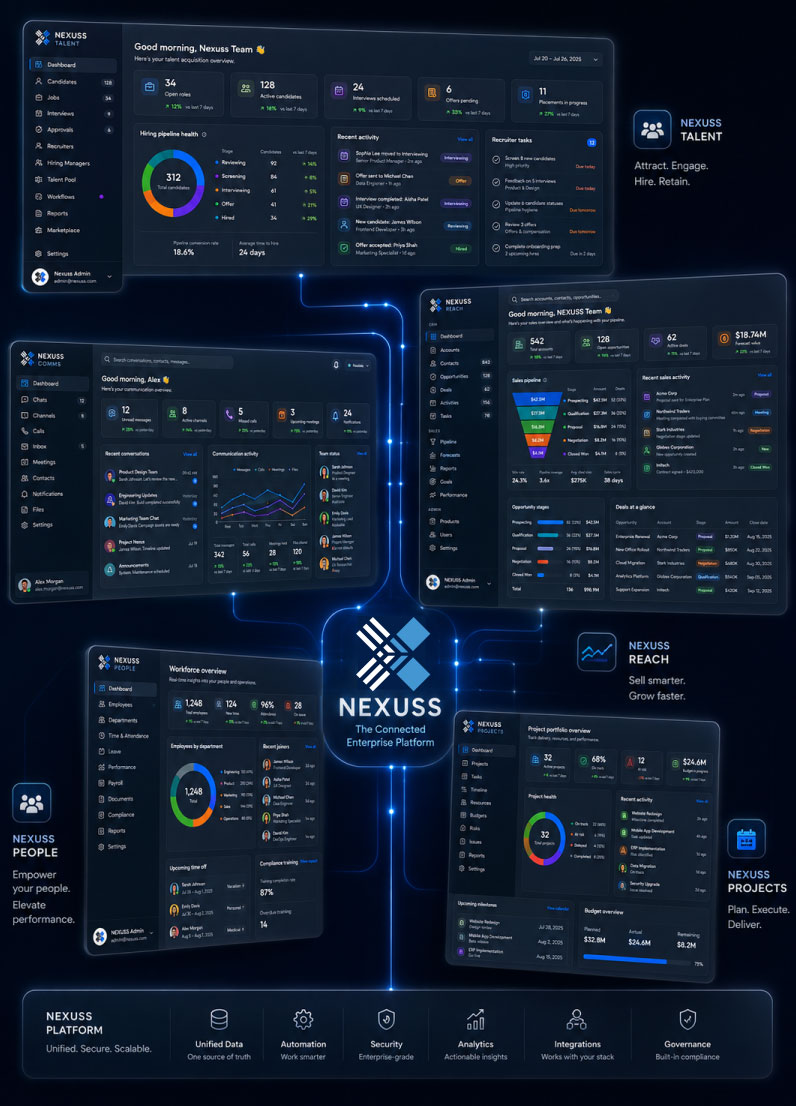 Independent NEXUSS modules within one enterprise product family